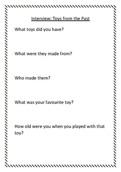 Preview of Interview: Toys from the Past History homework activity