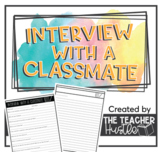 Interview With a Classmate Activity | Back to School Activity