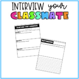 Interview Your Classmate | Back to School Activity