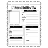 Interview a Friend Worksheet | Friend Questionnaire Activity