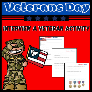 Preview of Interview a Veteran for Veterans Day, Memorial Day, Veterans Day Activities
