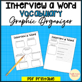 Interview a Word Vocabulary Graphic Organizer