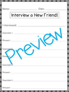 Interview a Classmate Templates! Differentiated Back to School Icebreakers!