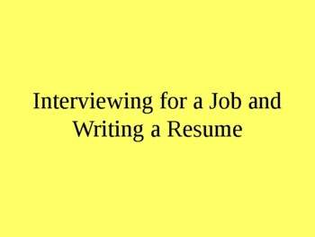 Preview of Interview for a job and resume writing PPT (editable resource)