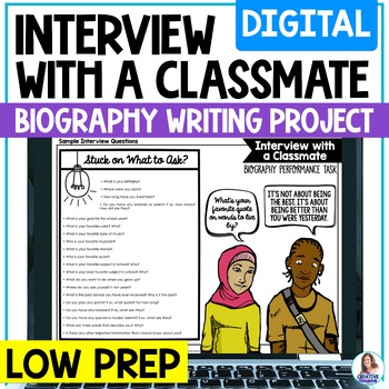 Preview of Back to School Writing Activity - DIGITAL Interview with a Classmate Biography