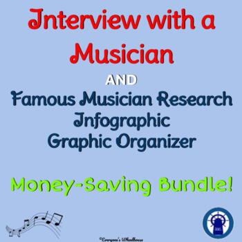 Preview of Interview with a Famous Musician Project & Research Graphic Organizer Bundle