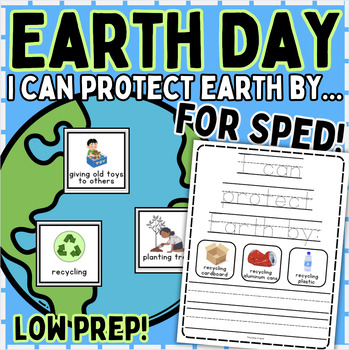 Preview of Earth Day Adapted Writing Activity and Craft | SPED | Elementary
