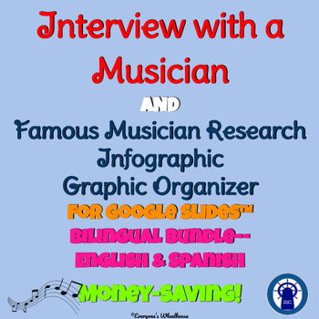 Preview of Interview with a Musician & Infographic Bilingual Bundle for Google Slides™