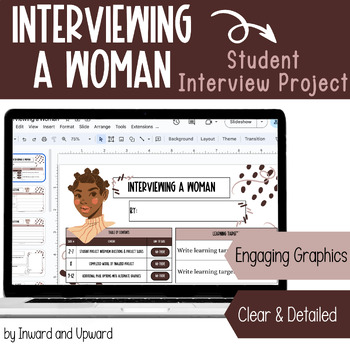 Preview of Interviewing a Woman | Google Slides INTERVIEW Project | Middle & High School
