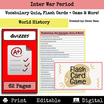 Preview of Interwar Period: Vocabulary Key Concept List, Packet, Flashcards, Quiz, & More!