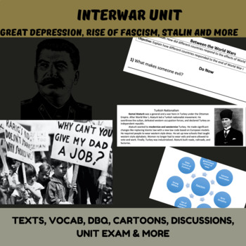 Preview of Interwar Unit : Great Depression, Fascism, Holocaust, Stalin, and more