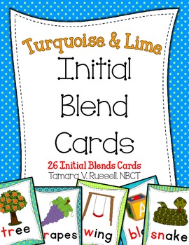 Initial Blends Cards {Turquoise & Lime}