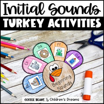 Preview of Begining Sounds Activity | Thanksgiving Reading Craft | Turkey Reading Workshop