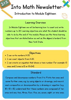 Preview of Into Math Aligned Module 18 Newsletter, Assessment Rubric & Home Practice Letter