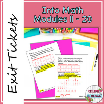 Preview of Into Math Exit Slips for Modules 11 - 20 5th Grade