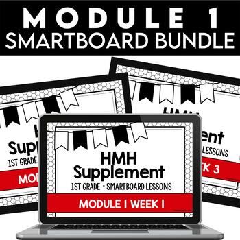 Preview of Into Reading 1st Grade SMARTBOARD Slides - Module 1 BUNDLE