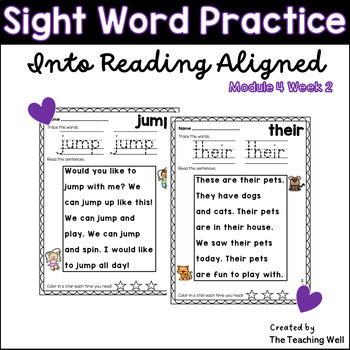 Preview of Into Reading Aligned Sight Word Practice Module 4 Week 2