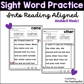 Preview of Into Reading Aligned Sight Word Practice Module 5 Week 1