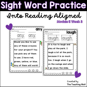 Preview of Into Reading Aligned Sight Word Practice Module 5 Week 3