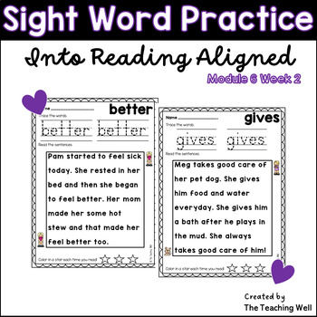 Preview of Into Reading Aligned Sight Word Practice Module 6 Week 2