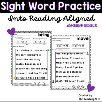 Preview of Into Reading Aligned Sight Word Practice Module 8 Week 2