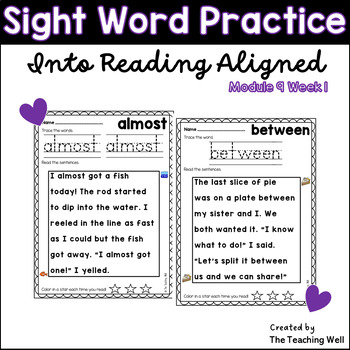 Preview of Into Reading Aligned Sight Word Practice Module 9 Week 1