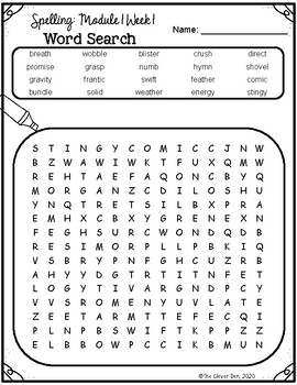 Into Reading HMH Spelling 5th Grade Module 1 Week 1 by The Clever Den