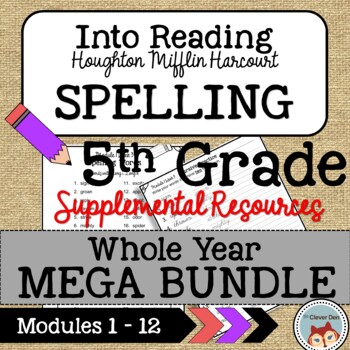 Preview of Into Reading HMH Spelling 5th Grade WHOLE YEAR Mega-Bundle