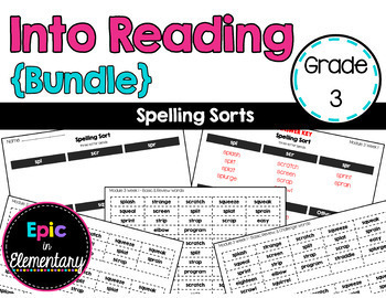 Preview of Into Reading HMH Spelling Sorts Grade 3 (BUNDLE)