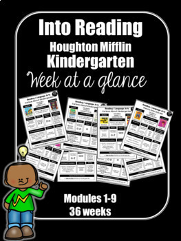 Preview of Into Reading Kindergarten Week at a Glance Houghton Mifflin Harcourt HMH