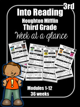 Preview of Into Reading Third Grade Week at a Glance Houghton Mifflin Harcourt HMH