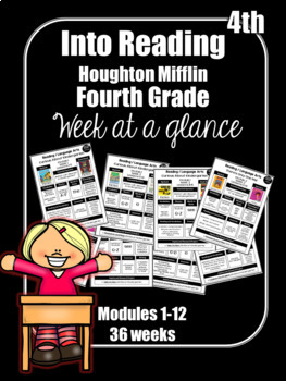 Preview of Into Reading Fourth Grade Week at a Glance Houghton Mifflin Harcourt HMH