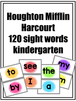 Preview of Into Reading Kindergarten High Frequency Words Flashcards Houghton Mifflin HMH