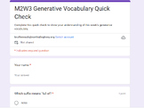 Into Reading Module 2 Week 3 Generative Vocabulary Quick Check