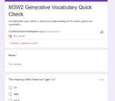 Into Reading Module 3 Week 2 Generative Vocabulary Quick Check