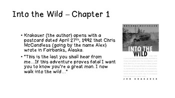 Into the Wild - Chapter by Chapter Summaries by Kimberly Giaco | TpT