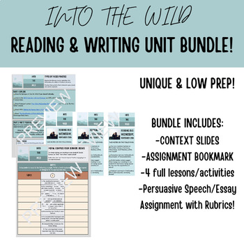 Preview of Into the Wild Reading & Writing BUNDLE! (AP Lang, American Lit)