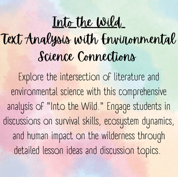 Preview of Into the Wild Text Analysis (Environmental Science Connections)