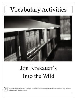 Preview of Into the Wild by Jon Kraukauer Vocabulary Unit Plan