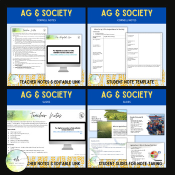 Preview of Into to Ag & the Importance to Society - Notes & Slides Bundle