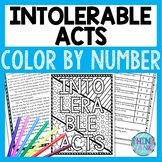 Intolerable Acts Color by Number, Reading Passage and Text