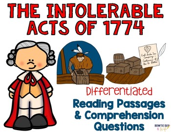 Preview of Intolerable Acts of 1774 Differentiated Reading Passages & Questions