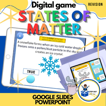 Preview of  States of matter digital activity, worksheet,  4th grade science review to test