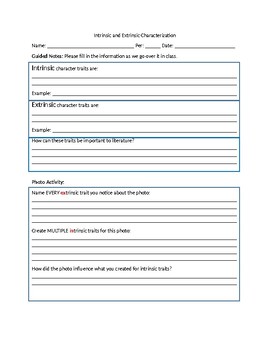 Intrinsic & Extrinsic Characterization by Ms P's Classroom Solutions