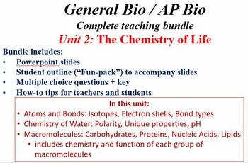 Preview of Intro/AP Bio Unit 2 Bundle: Chemistry