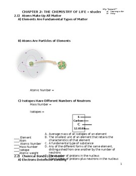 Preview of Intro/AP Bio Unit 2 Chemistry Funpack