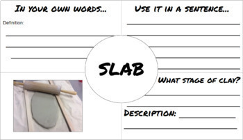 Preview of Intro Clay Unit Vocabulary Packet