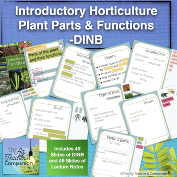 Preview of Intro Horticulture 9th Ed Parts of Plants & Functions DINB & Lecture Notes