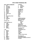 Intro To Italian/ Italian 1 vocabulary lists by topis