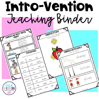 Preview of Intro-Vention Teaching Binder for Speech Therapy